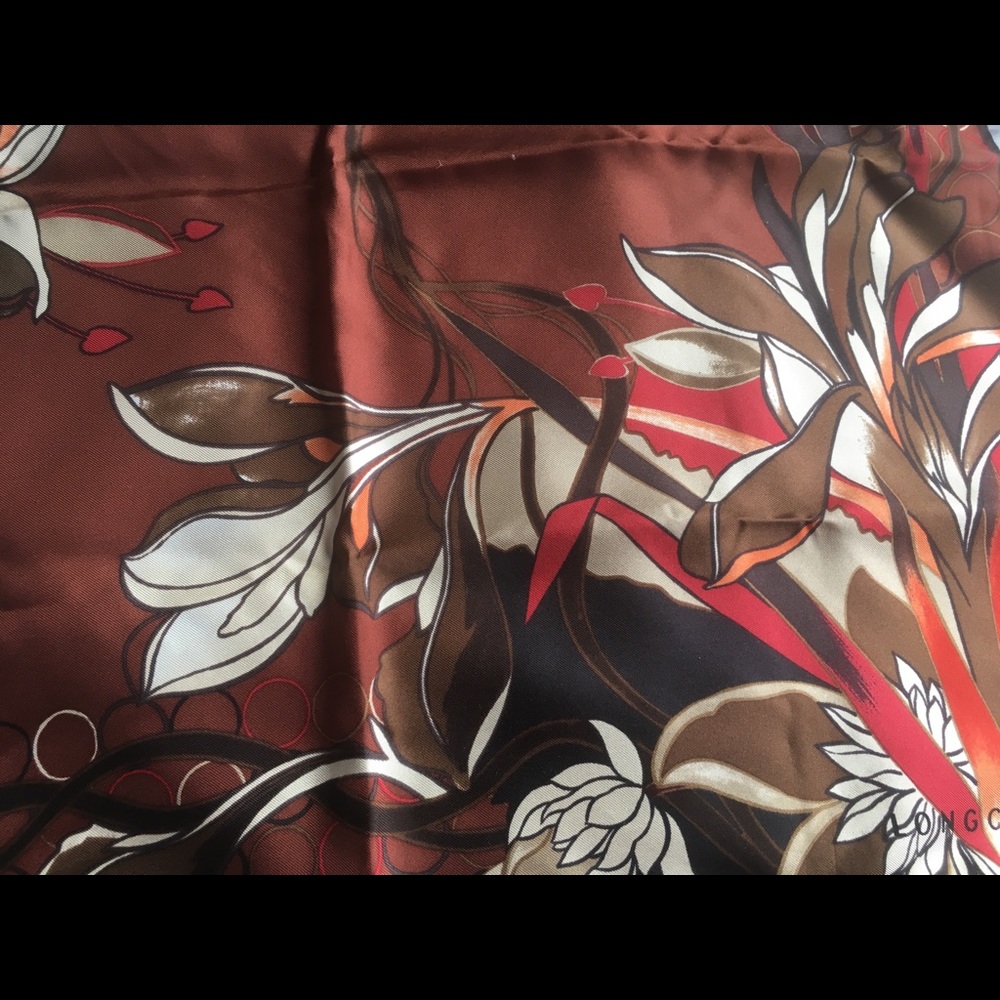 Vintage longchamp silk square scarf